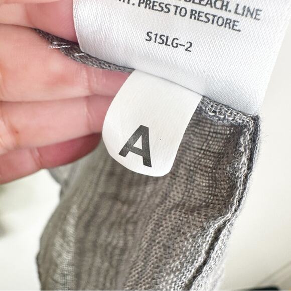 Eileen Fisher Cardigan Womens 1X Gray 100% Linen open Front Lagenlook Minimalist - Picture 8 of 9